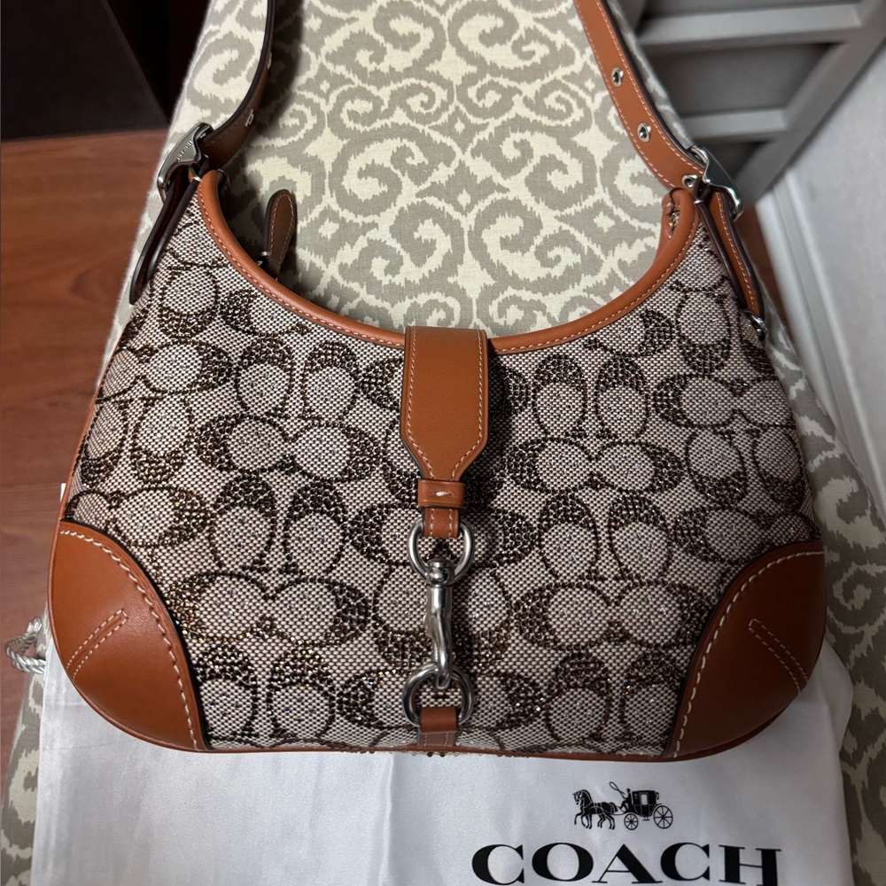 Coach Crystal Signature Shoulder Bag